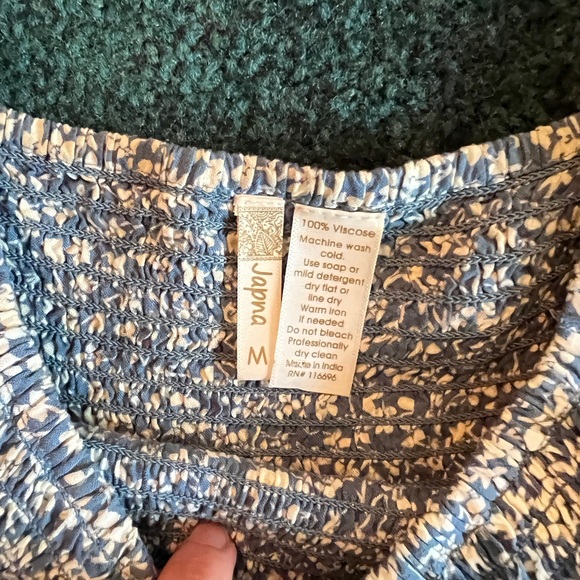 Blue floral shirred blouse - Picture 4 of 4